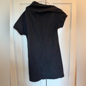 COS Black Asymmetric Mock Neck Dress